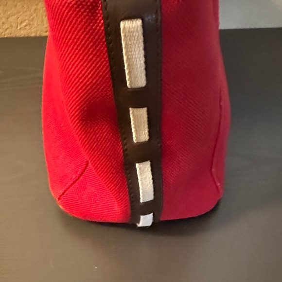 Michael Kors Red Canvas Tote Bag, Nautical theme with Anchor details on straps - Picture 6 of 15